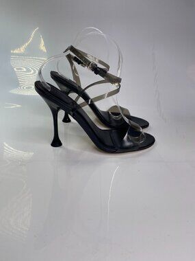 Marc Fisher LTD Women's Calisty Clear Smokey Black Women's Sandal Heel Sz 9.5